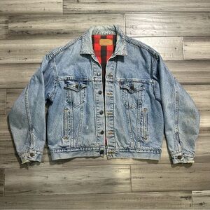 VTG Levi’s 1980-1990s Flannel Lined Jean Denim Trucker Jacket Size Large L